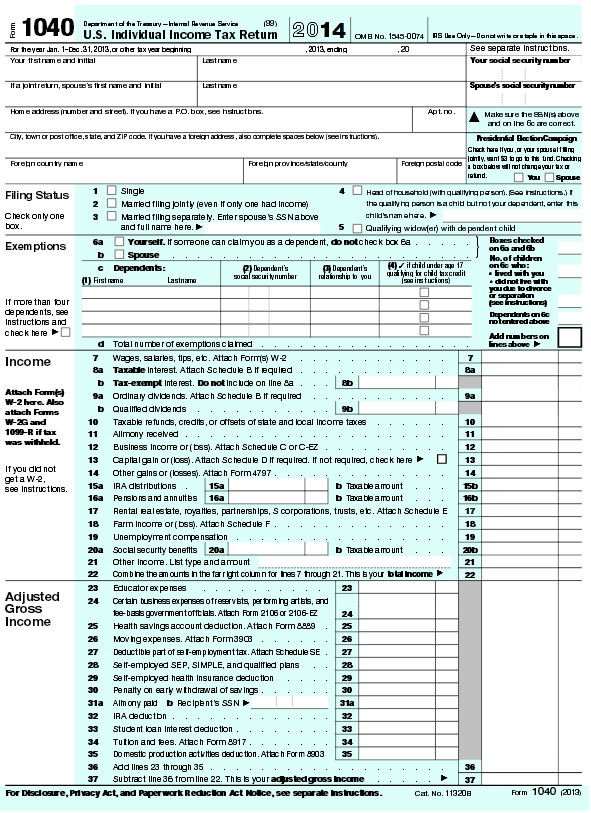 example of filled out form 1023