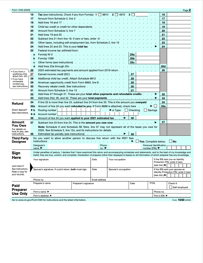 2020 tax form 1040 download